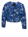 7 For All Mankind Size Medium Blue & White Cotton Long Sleeve Floral Jacket Blue & White / Medium