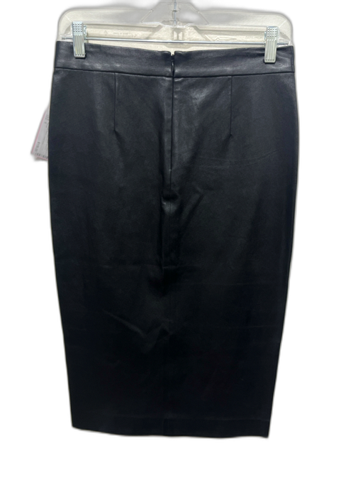 Theory Size 6 Black Lamb leather Back Zip Side Slit Zip Detail Knee length Skirt Black / 6