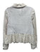 Romi Basha Size M White Cotton Denim Long Sleeve Distressed Sequin Jacket White / M