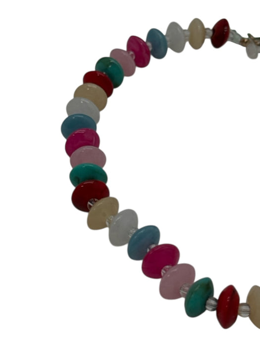 Multi Plastic Beaded Short Lobster Clasp Necklace Multi