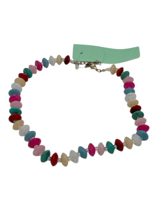 Multi Plastic Beaded Short Lobster Clasp Necklace Multi