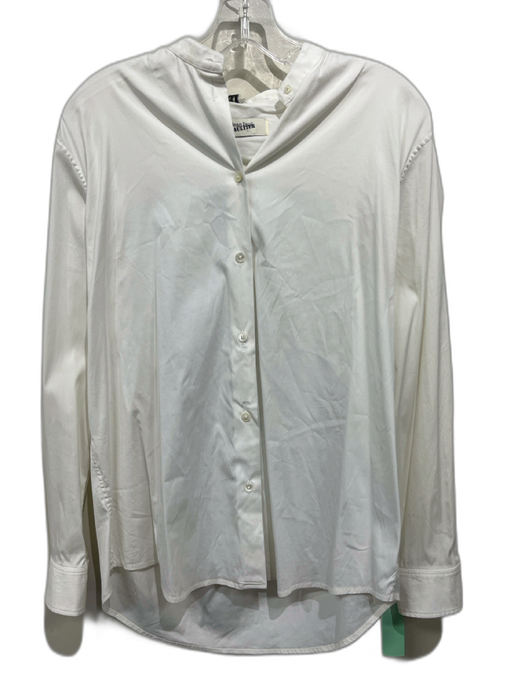 Jean Paul Gaultier Size 42 White & Black Cotton Blend Long Sleeve Button Up Top White & Black / 42