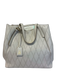 Stuart Weitzman Cream Beige Leather Perforated Gold Tone Hardware Tote Bag Cream Beige