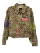 Von Dutch Size Medium Mixed Brown Cotton Denim Long Sleeve Leopard Jacket Mixed Brown / Medium