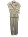 Zara Size M Beige Viscose Blend Sleeveless Speckled Drawstring Waist Jumpsuit Beige / M