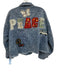PoL Size S Blue & Multi Cotton Denim Speckled Applique Zip Up Jacket Blue & Multi / S