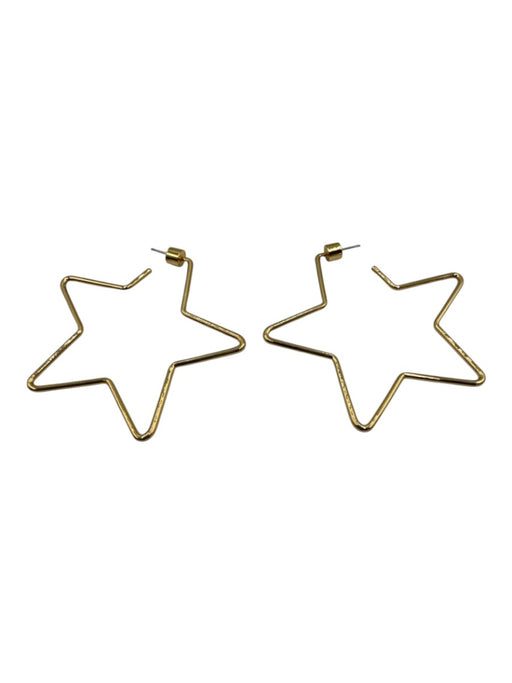 Emma Pills Gold 18k Gold Plated Post Back Star Open Hoop Earrings Gold