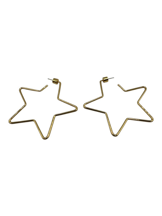 Emma Pills Gold 18k Gold Plated Post Back Star Open Hoop Earrings Gold