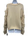 Yigal Azrouel Size 8 Ivory Cream Merino Wool Cold Shoulder Fringe Sweater Ivory Cream / 8