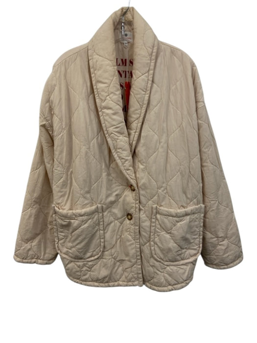 Sundry Size 1 Pale Pink Cotton & Polyester Quilted Puffer Collar Buttons Jacket Pale Pink / 1