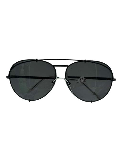 Diff Black Metal Frame Black Lenses Round Aviator Sunglasses Black