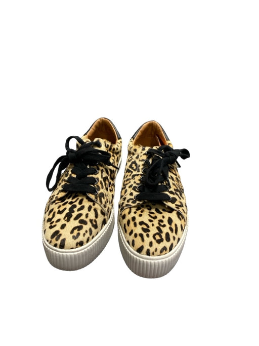 Halogen Shoe Size 8 Tan & black Fur Lace Up Cheetah Print Almond Toe Shoes Tan & black / 8