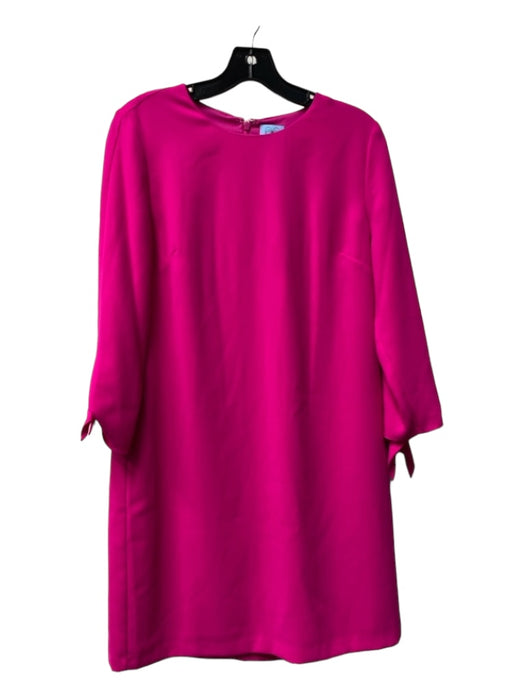 CeCe Size 8 Hot pink Polyester Round Neck Tie at Sleeves Long Sleeve Dress Hot pink / 8