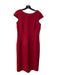 Michael Kors Size 10 Red Virgin Wool Cap Sleeve Back Zip Round Kitten Heel Dress Red / 10