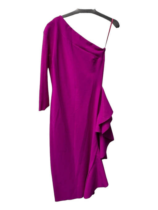 Chiara Boni Size 10 Purple Polyamide One Shoulder Long Sleeve Fitted Dress Purple / 10