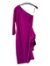 Chiara Boni Size 10 Purple Polyamide One Shoulder Long Sleeve Fitted Dress Purple / 10