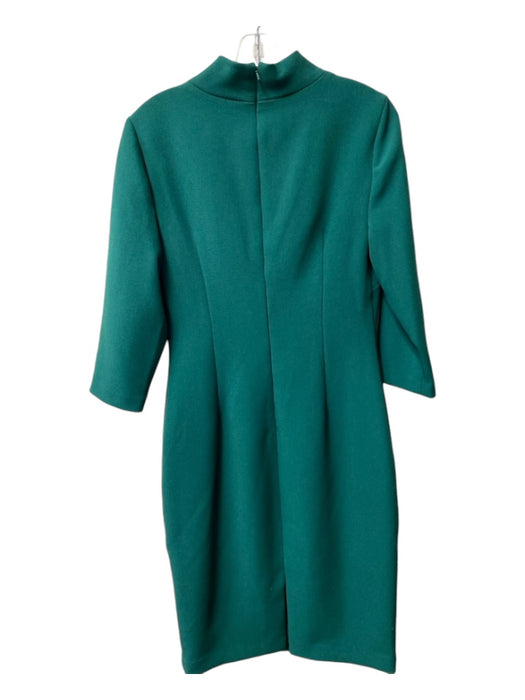 Badgley Mischka Size 8 Forest Green Polyester Mock Neck Back Zip Tie Neck Dress Forest Green / 8