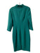 Badgley Mischka Size 8 Forest Green Polyester Mock Neck Back Zip Tie Neck Dress Forest Green / 8