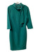 Badgley Mischka Size 8 Forest Green Polyester Mock Neck Back Zip Tie Neck Dress Forest Green / 8