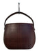 TL - 180 Dark Brown Leather Flap Closure Structured Woven Hand Strap Bag Dark Brown / S