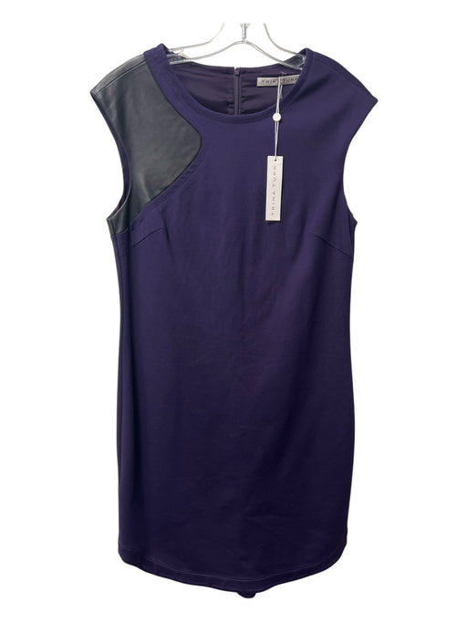 Trina Turk Size 8 aubergene Rayon Blend Round Neck Cap Sleeve Back Zip Dress aubergene / 8