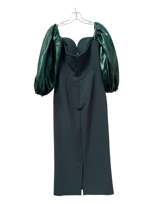 Safiyaa Size 6 Hunter Green Polyester Sweetheart Neckline Back Slit Dress Hunter Green / 6