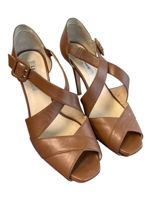 LK Bennett Shoe Size 38 Brown Leather open toe Ankle Strap Stiletto Shoes Brown / 38