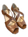 LK Bennett Shoe Size 38 Brown Leather open toe Ankle Strap Stiletto Shoes Brown / 38