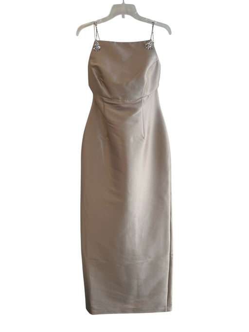 Sachin & Babi Size 6 Pewter Polyester Blend High Square Neck Sleeveless Gown Pewter / 6