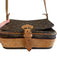 Louis Vuitton Brown Leather Buckle Detail Logo Print Brass Hardware Bag Brown / S