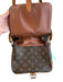 Louis Vuitton Brown Leather Buckle Detail Logo Print Brass Hardware Bag Brown / S