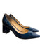 Marc Fisher Shoe Size 8 Blue Leather Pointed Toe Block heel Shoes Blue / 8