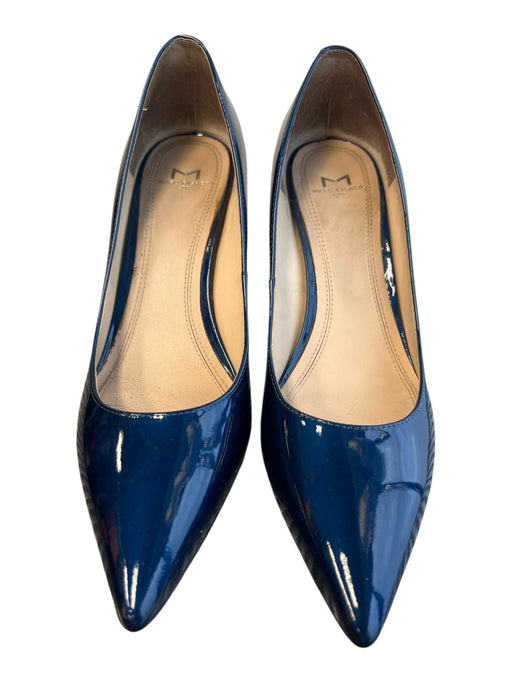 Marc Fisher Shoe Size 8 Blue Leather Pointed Toe Block heel Shoes Blue / 8