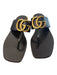 Gucci Shoe Size 38 Black & Gold Manmade Material Thong Strap Slip On Logo Shoes Black & Gold / 38