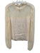 Cami NYC Size S Cream Silk Lace Detail Long Sleeve Back button Top Cream / S