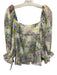 For Love & Lemons Size S Lavender, Green & Multi Polyester Chiffon Floral Top Lavender, Green & Multi / S