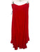 Peixoto Size S Red Rayon Gold button Waist tie Trim High Low Skirt Red / S