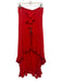 Peixoto Size S Red Rayon Gold button Waist tie Trim High Low Skirt Red / S
