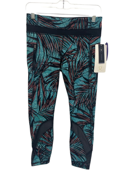 Lululemon Size 6 Black, Green & Pink Print Nylon Blend Drawstring Waist Leggings Black, Green & Pink Print / 6