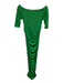 L'agence Size S/P Green Polyester Blend Short Sleeve Off Shoulder Maxi Dress Green / S/P