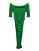 L'agence Size S/P Green Polyester Blend Short Sleeve Off Shoulder Maxi Dress Green / S/P