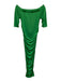 L'agence Size S/P Green Polyester Blend Short Sleeve Off Shoulder Maxi Dress Green / S/P