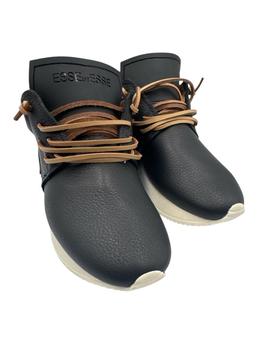Esse Ut Esse Shoe Size 37 Black, Tan & Whiite Leather Almond Toe Sneakers Black, Tan & Whiite / 37