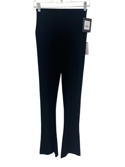 Norma Kamali Size S/32 Black Polyester & Spandex Wide Waist Band High Rise Pants Black / S/32