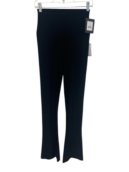 Norma Kamali Size S/32 Black Polyester & Spandex Wide Waist Band High Rise Pants Black / S/32