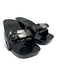 RE/DONE Shoe Size 37 Black Patent Leather Square Toe Silver Buckle Clog Sandals Black / 37