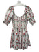 Hill House Size S White, Red & Green Cotton Short Balloon Sleeve Floral Dress White, Red & Green / S