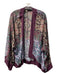 Nicole Miller Size One Size Burgundy & Aubergine Viscose Open Front Sheer Jacket Burgundy & Aubergine / One Size