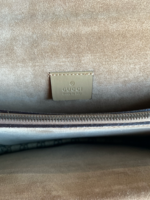 Gucci Tan & multi Logo Patch Detailing Chain Strap Latch Clasp Bag Tan & multi / M