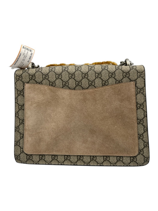 Gucci Tan & multi Logo Patch Detailing Chain Strap Latch Clasp Bag Tan & multi / M